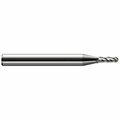 Harvey Tool 1.000 mm Cutter dia x 1.500 mm Length of Cut Carbide Metric Ball End Mill, 4 Flutes 741222